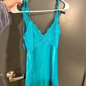 bright teal victoria’s secret slip dress